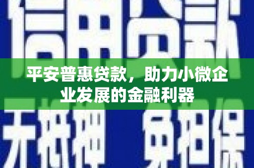 埔心平安普惠贷款，助力小微企业发展的金融利器