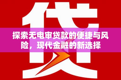 埔心探索无电审贷款的便捷与风险，现代金融的新选择