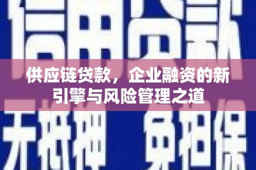 埔心供应链贷款，企业融资的新引擎与风险管理之道