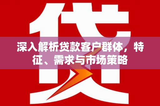 埔心深入解析贷款客户群体，特征、需求与市场策略