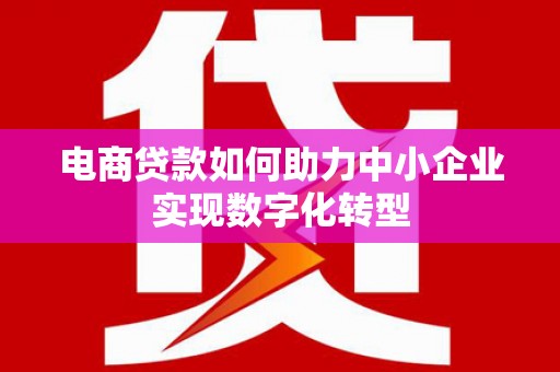 埔心电商贷款如何助力中小企业实现数字化转型
