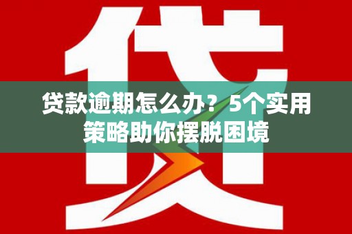 埔心贷款逾期怎么办？5个实用策略助你摆脱困境