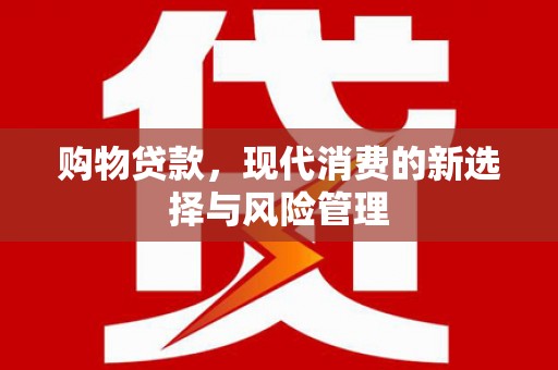 埔心购物贷款，现代消费的新选择与风险管理