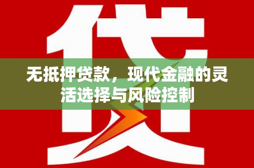 埔心无抵押贷款，现代金融的灵活选择与风险控制