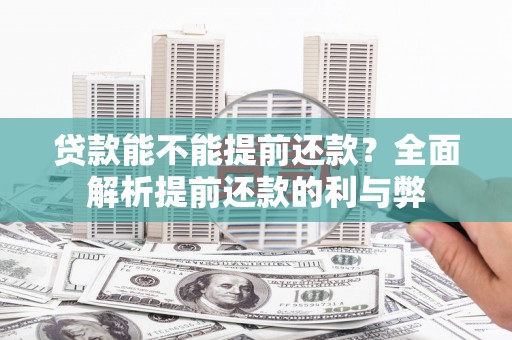 埔心贷款能不能提前还款？全面解析提前还款的利与弊