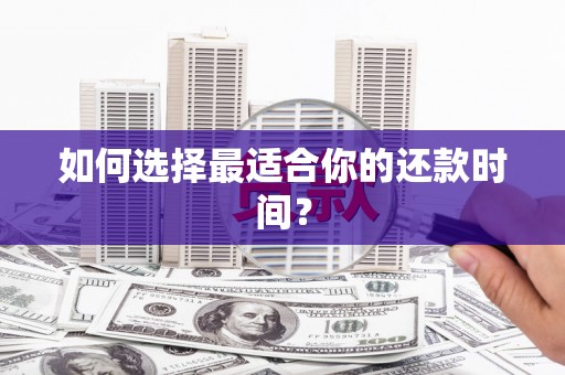 埔心如何选择最适合你的还款时间？