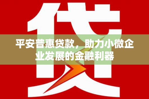埔心平安普惠贷款，助力小微企业发展的金融利器