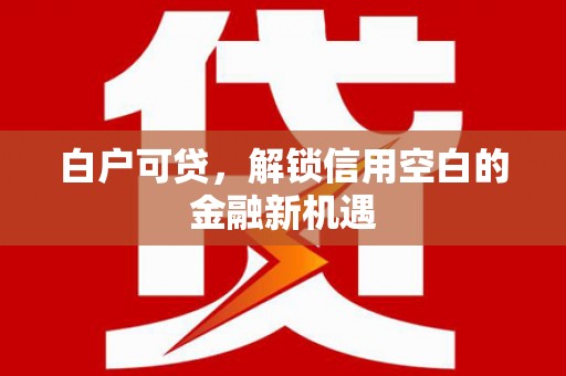 埔心白户可贷，解锁信用空白的金融新机遇