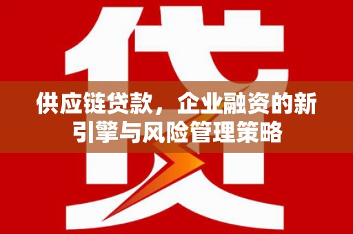 埔心供应链贷款，企业融资的新引擎与风险管理策略
