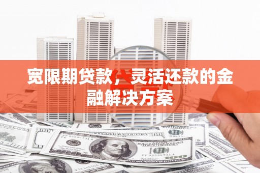 埔心宽限期贷款，灵活还款的金融解决方案