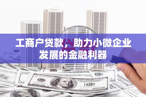 埔心工商户贷款，助力小微企业发展的金融利器