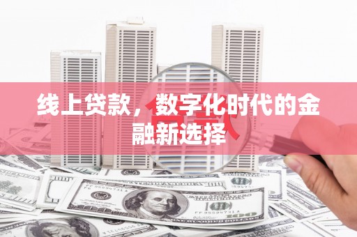 埔心线上贷款，数字化时代的金融新选择