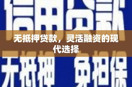 埔心无抵押贷款，灵活融资的现代选择