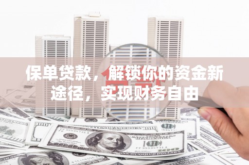 埔心保单贷款，解锁你的资金新途径，实现财务自由