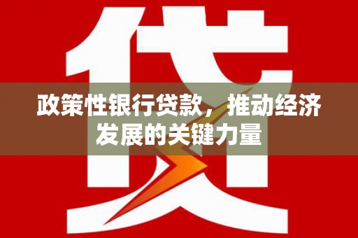 埔心政策性银行贷款，推动经济发展的关键力量