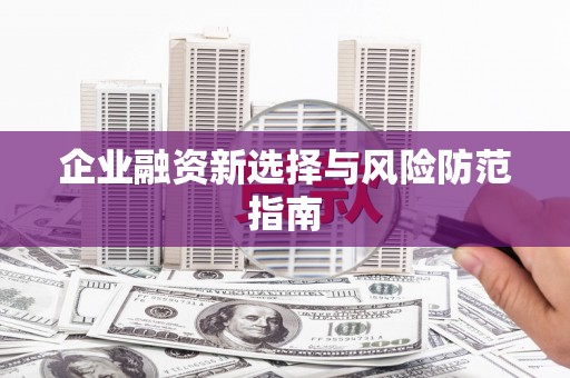 埔心企业融资新选择与风险防范指南